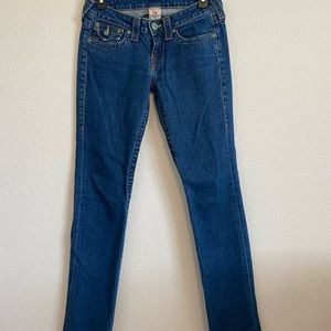 True Religion Size 28 Womens Low Rise Billy Blue Denim Jeans Made in Usa